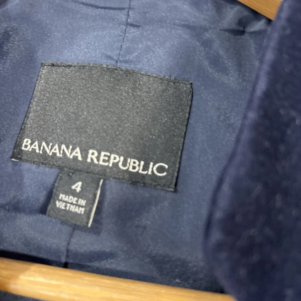 Banana Republic Velvet‎ Blazer Women 4 Preppy Dark Academia Equestrian Office